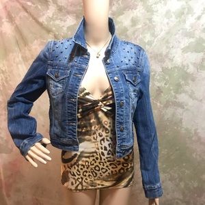 90s Vintage Studded Jean Jacket by Papaya